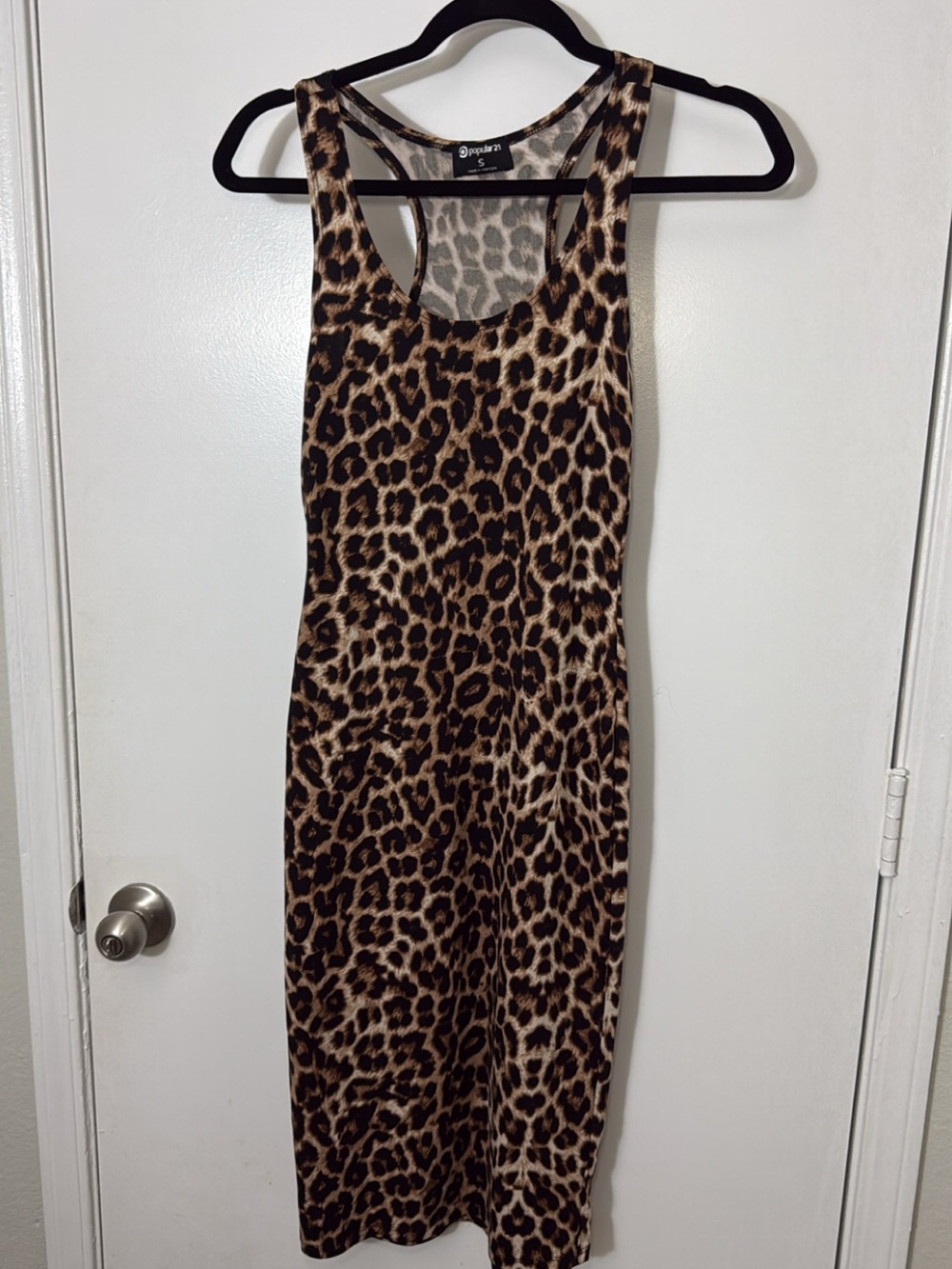 Leopard Print Racerback Midi Dress